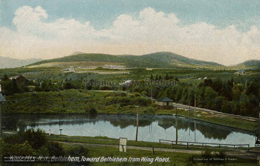 Postcard: White Mountains, New Hampshire, Bethlehem, Toward Bethlehem from Wing Road